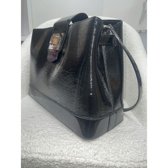 Louis Vuitton Black Patent Leather Epi Lockit MM Handbag - Picture 3 of 5